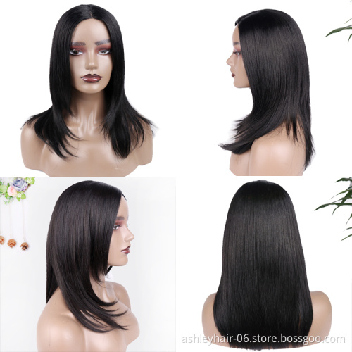 Kanekalon Heat Wigs Premium Straight Yaki Long Black High Temperature Synthetic Hair Lace Front Wig For Black Women Sale